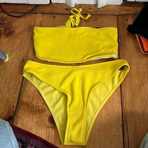 Yellow Ribbed Bikini
